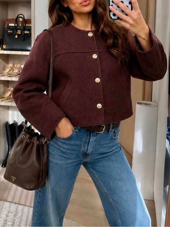 Zara Jackets & Blazers - Zara NWT burgundy jacket with gold buttons